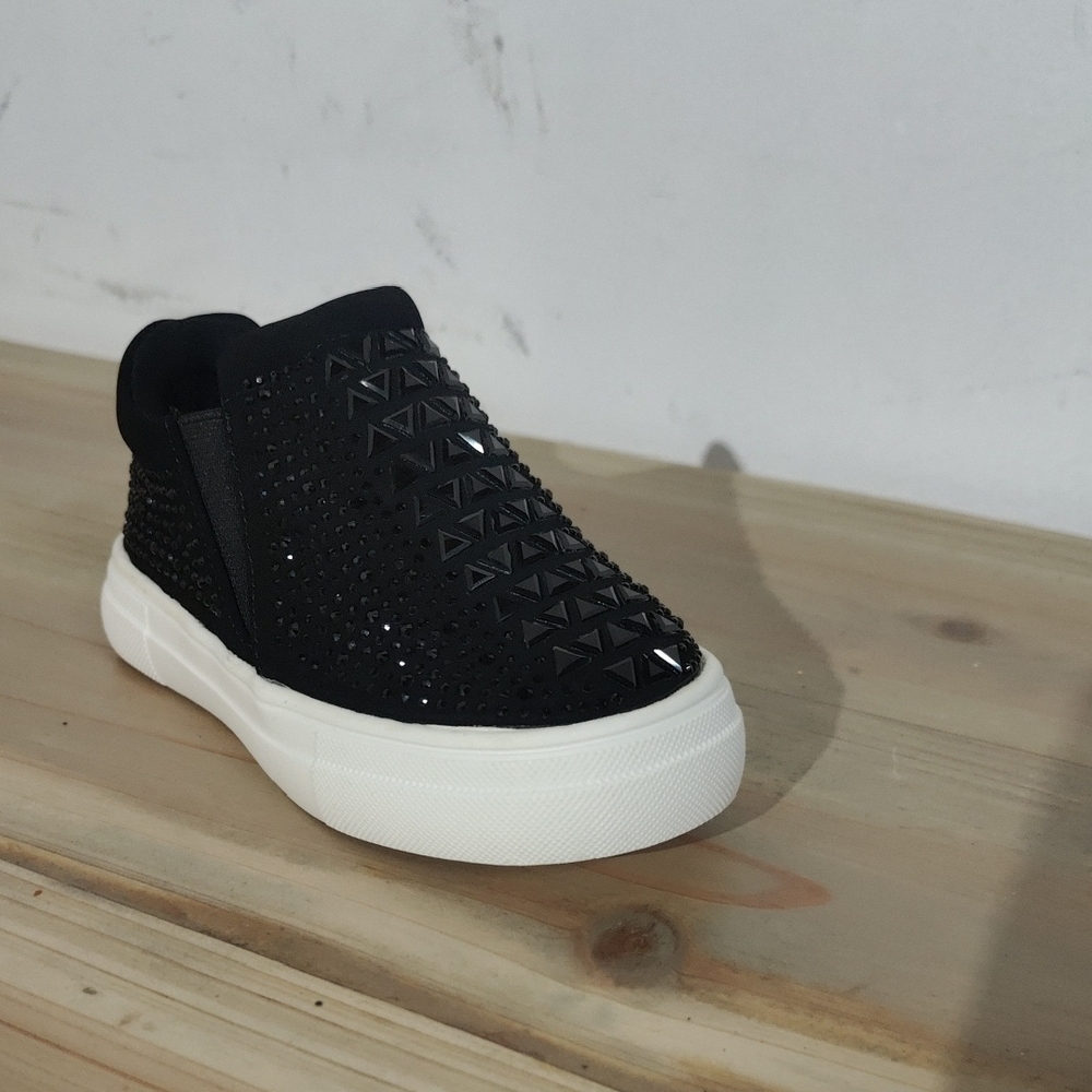 Forever Link Kids' Black Studded Slip-On Sneakers